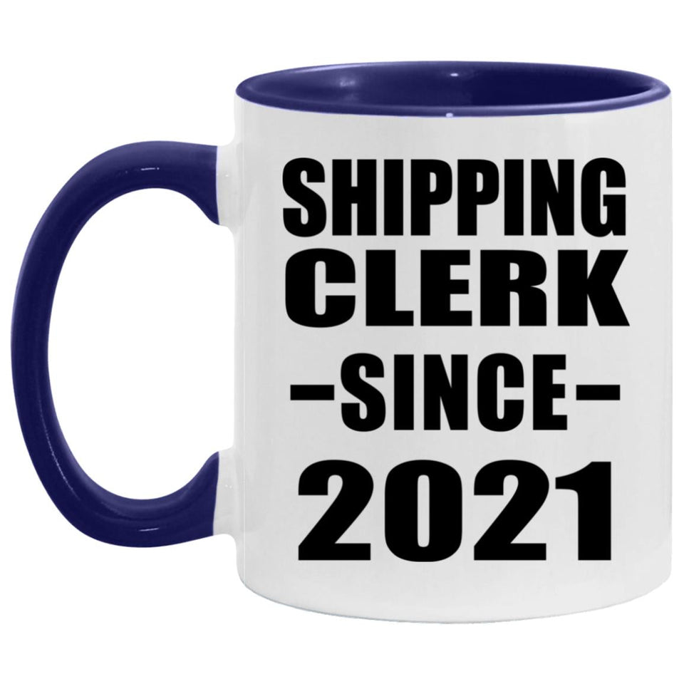 Shipping Clerk Since 2021 - 11oz Accent Mug Purple