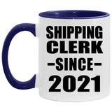 Shipping Clerk Since 2021 - 11oz Accent Mug Purple