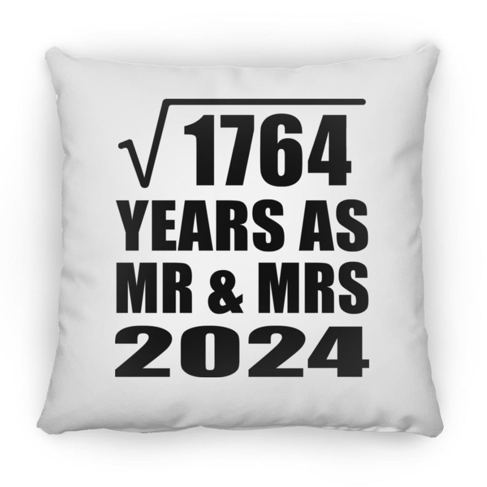 42nd Anniversary Square Root of 1764 Years As Mr & Mrs 2024 - Throw Pillow