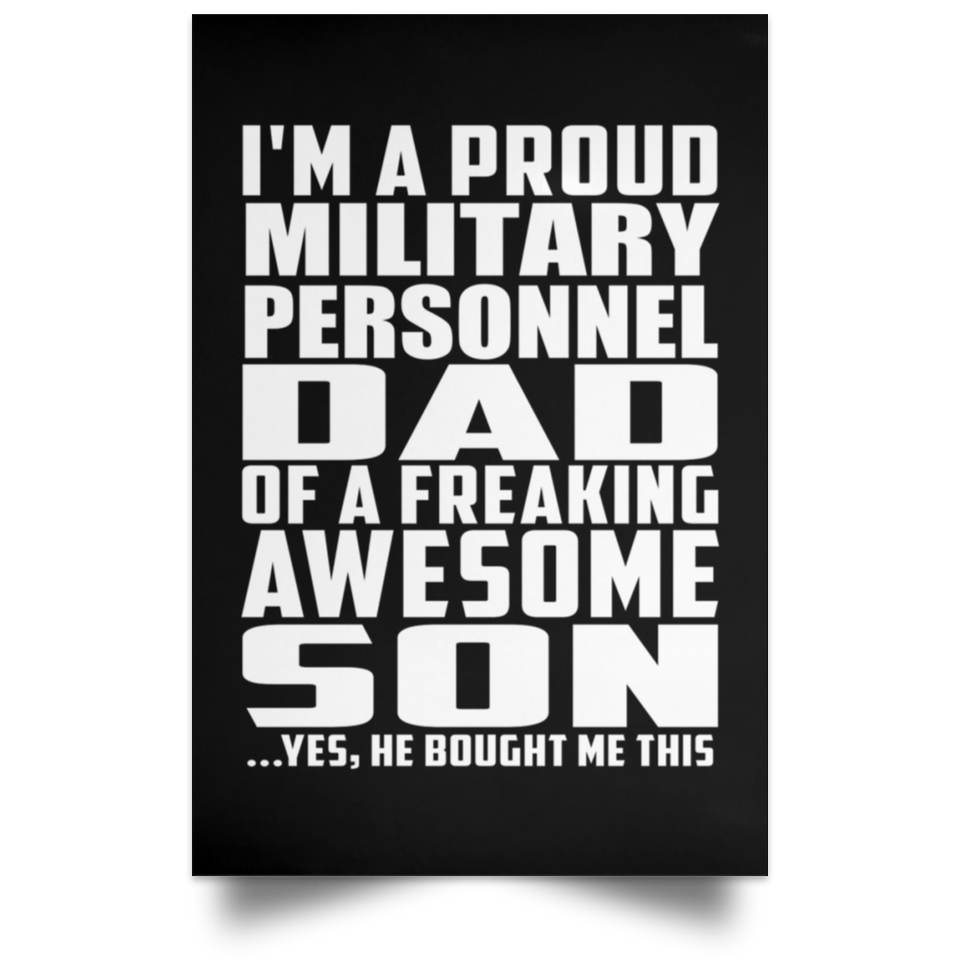 Proud Military Personnel Dad Of Awesome Son - Poster Portrait
