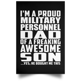 Proud Military Personnel Dad Of Awesome Son - Poster Portrait