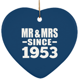 71st Anniversary Mr & Mrs Since 1953 - Heart Ornament
