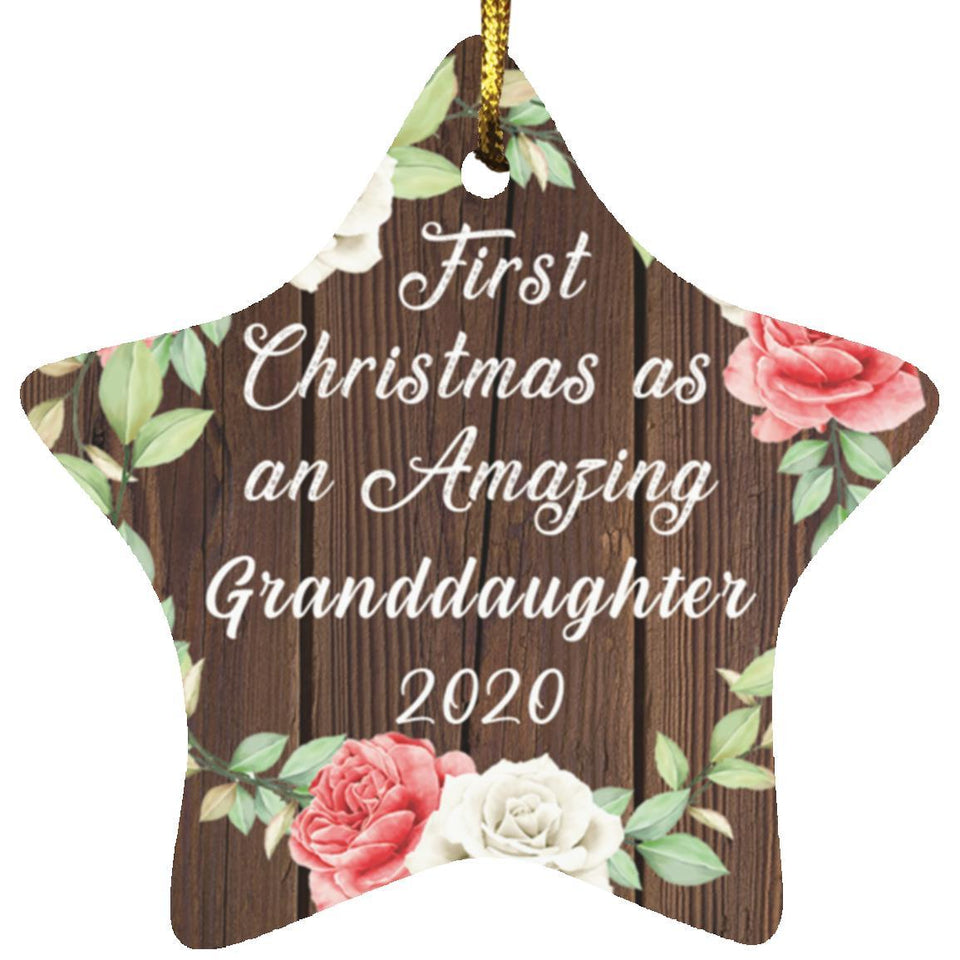 First Christmas As an Amazing Granddaughter 2020 - Star Ornament A