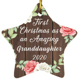 First Christmas As an Amazing Granddaughter 2020 - Star Ornament A