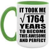 42nd Birthday Took Square Root of 1764 Years To Awesome - 15oz Accent Mug Green