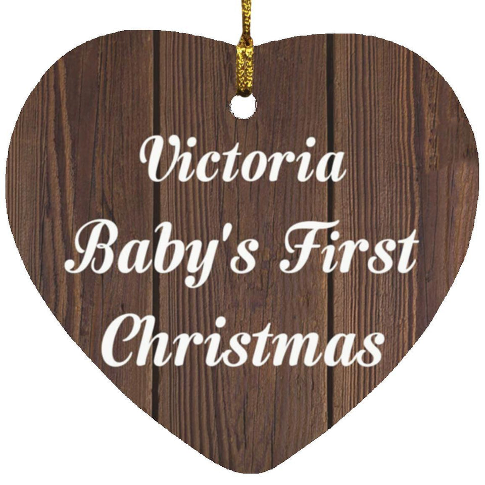 Victoria Baby's First Christmas - Heart Ornament D