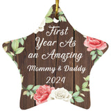 First Year As An Amazing Mommy & Daddy 2024 - Star Ornament A