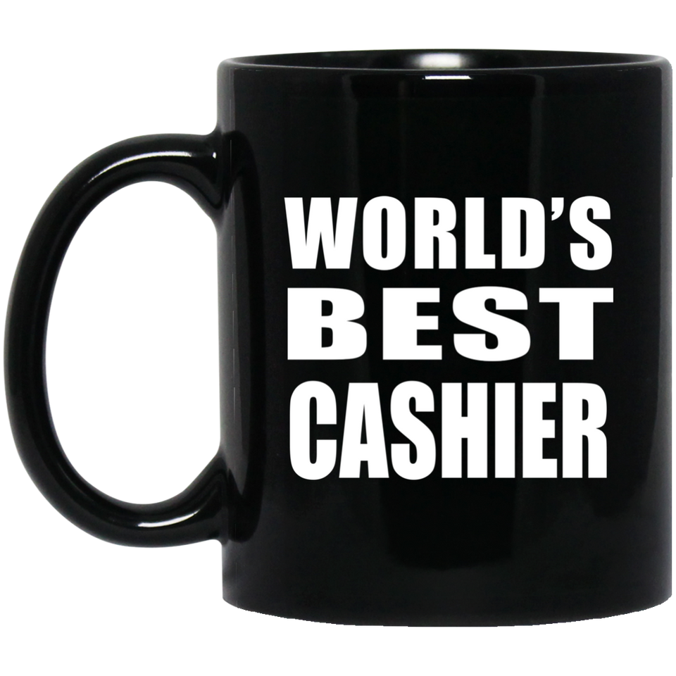 World's Best Cashier - 11 Oz Coffee Mug Black