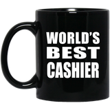 World's Best Cashier - 11 Oz Coffee Mug Black