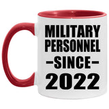 Military Personnel Since 2022 - 11oz Accent Mug Red