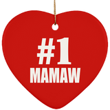 Number One #1 Mamaw - Heart Ornament