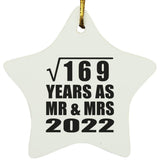 13th Anniversary Square Root of 169 Years As Mr & Mrs 2022 - Star Ornament