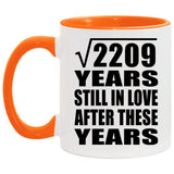 47th Anniversary Square Root of 2209 Years Still In Love - 11oz Accent Mug Orange