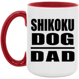 Shikoku Dog Dad - 15oz Accent Mug Red