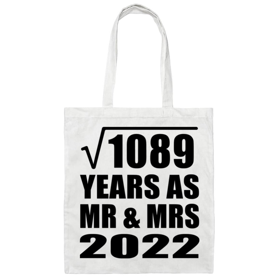 33rd Anniversary Square Root of 1089 Years As Mr & Mrs 2022 - Tote Bag White