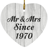 54th Anniversary Mr & Mrs Since 1970 - Heart Ornament F