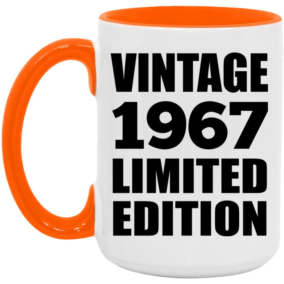 57th Birthday Vintage 1967 Limited Edition - 15oz Accent Mug Orange