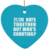58th Anniversary 21,170 Days Together But Who's Counting - Heart Ornament