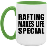 Rafting Makes Life Special - 15oz Accent Mug Green
