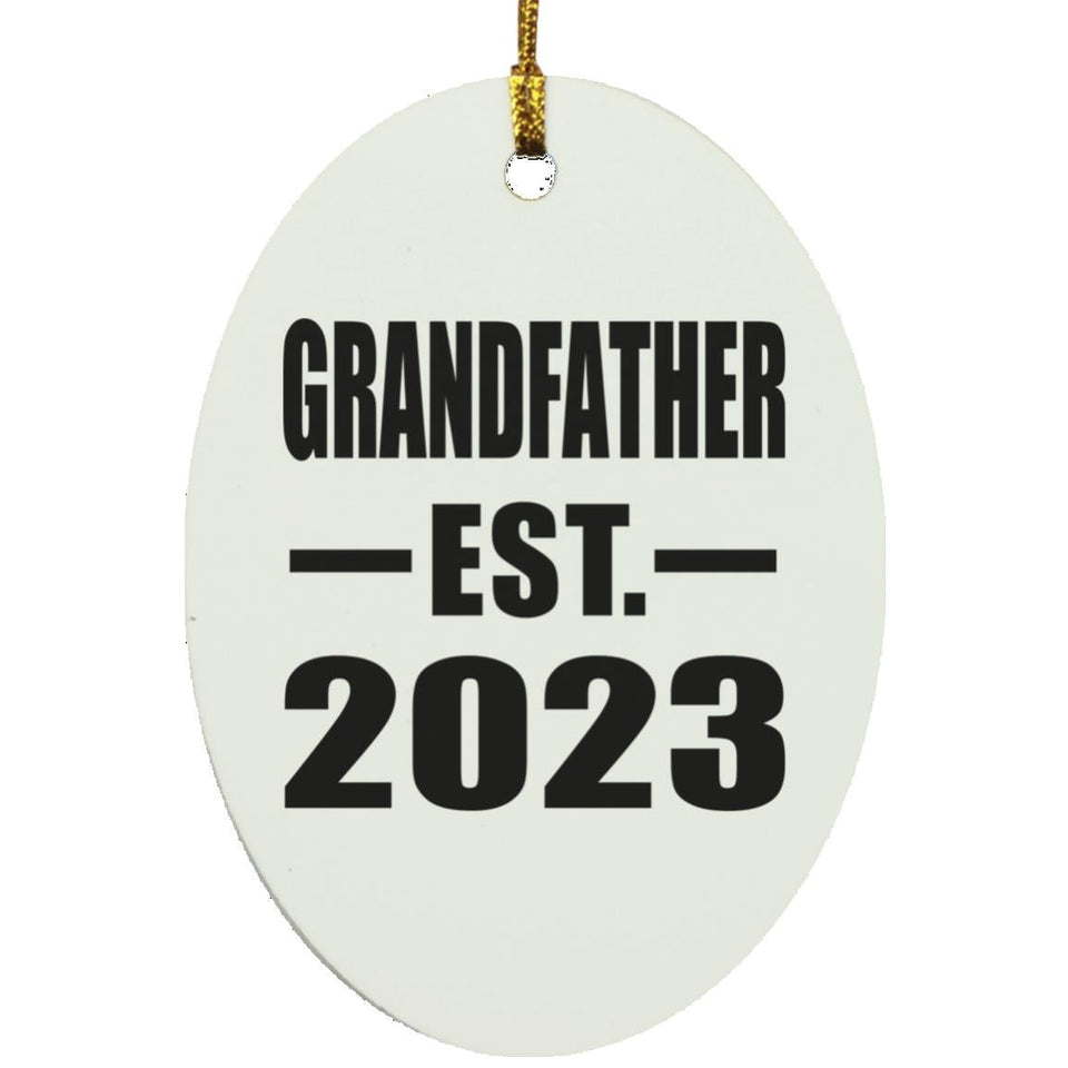 Grandfather Established EST. 2023 - Oval Ornament