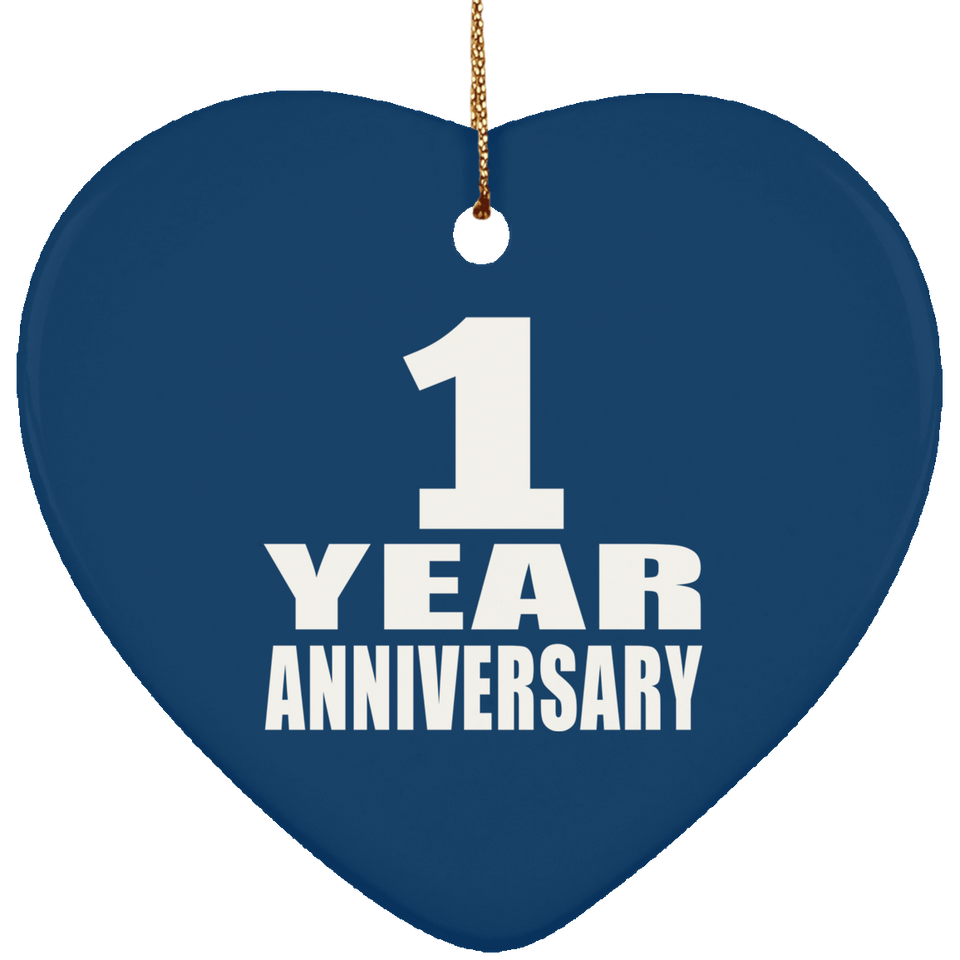 1st Anniversary 1 Year - Heart Ornament