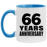 66th Anniversary 66 Years - 11oz Accent Mug Blue