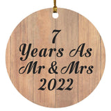7 Years As Mr & Mrs 2022 - Circle Ornament C