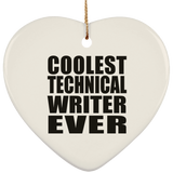 Coolest Technical Writer Ever - Heart Ornament