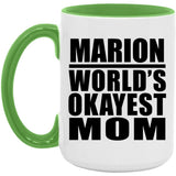 Marion World's Okayest Mom - 15oz Accent Mug Green