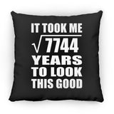 88th Birthday Took Square Root of 7744 Years To Look Good - Throw Pillow Black