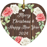 Merry Christmas & Happy New Year 2024 - Heart Ornament A