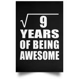 3rd Birthday Square Root of 9 Years of Being Awesome - Poster Portrait