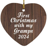 First Christmas With My Gramps 2024 - Heart Ornament D