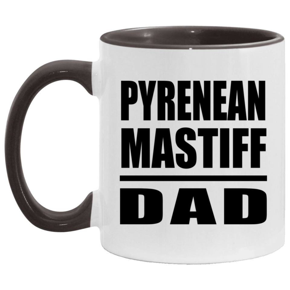 Pyrenean Mastiff Dad - 11oz Accent Mug Black