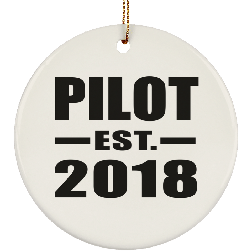Pilot Established EST. 2018 - Circle Ornament