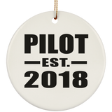 Pilot Established EST. 2018 - Circle Ornament