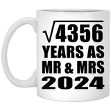 66th Anniversary Square Root of 4356 Years As Mr & Mrs 2024 - 11oz Coffee Mug