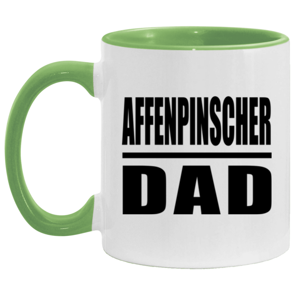 Affenpinscher Dad - 11oz Accent Mug Green