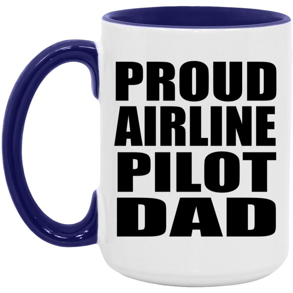 Proud Airline Pilot Dad - 15oz Accent Mug Purple