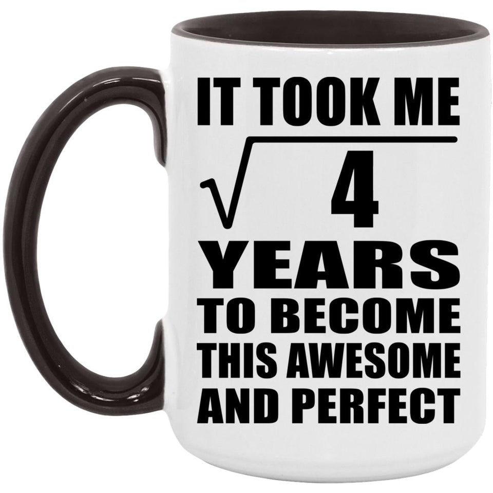 2nd Birthday Took Square Root of 4 Years To Awesome - 15oz Accent Mug Black