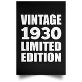 94th Birthday Vintage 1930 Limited Edition - Poster Portrait