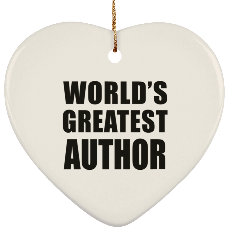 World's Greatest Author - Heart Ornament