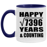 Happy 86th Anniversary Square Root of 7396 Years & Counting - 11oz Accent Mug Purple