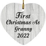 First Christmas As Granny 2022 - Heart Ornament F