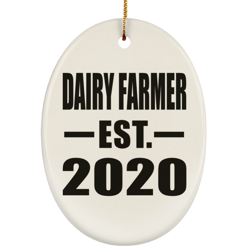 Dairy Farmer Established EST. 2020 - Oval Ornament