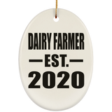 Dairy Farmer Established EST. 2020 - Oval Ornament