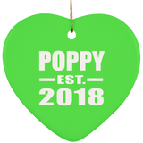 Poppy Established EST. 2018 - Heart Ornament