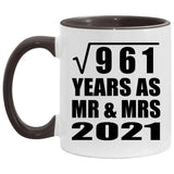 31st Anniversary Square Root of 961 Years As Mr & Mrs 2021 - 11oz Accent Mug Black