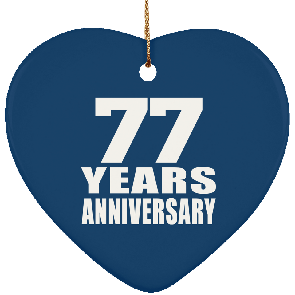 77th Anniversary 77 Years - Heart Ornament