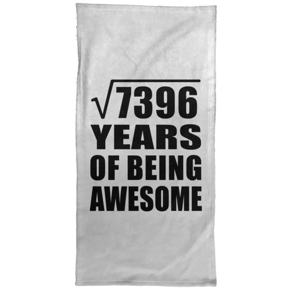 86th Birthday Square Root of 7396 Years of Being Awesome - Hand Towel